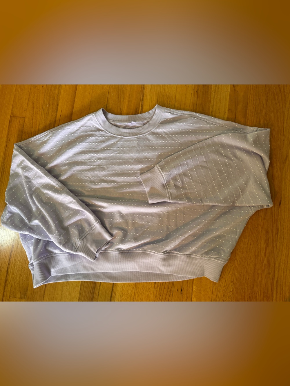 aerie Lavender Dot-Texture Long-Sleeve Sleep Top